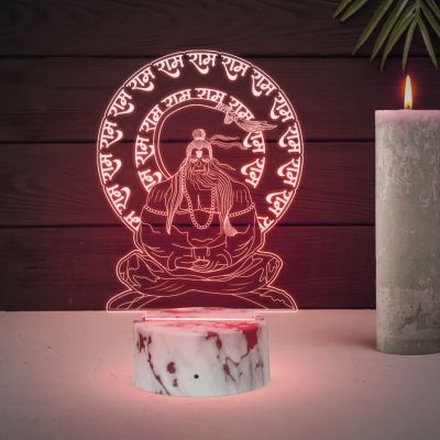 3D Illusion Lord Hanuman Night Lamp with Multicolor Led Lamp Devotional Table Lamp Home Office Pooja Room Decoration Light